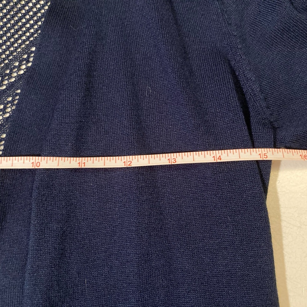 NWT Navy Blue Cardigan Sweater Womens Medium Petite Dress Barn - Picture 11 of 11